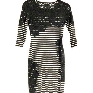 Joseph Ribkoff Black and White Lace Dress